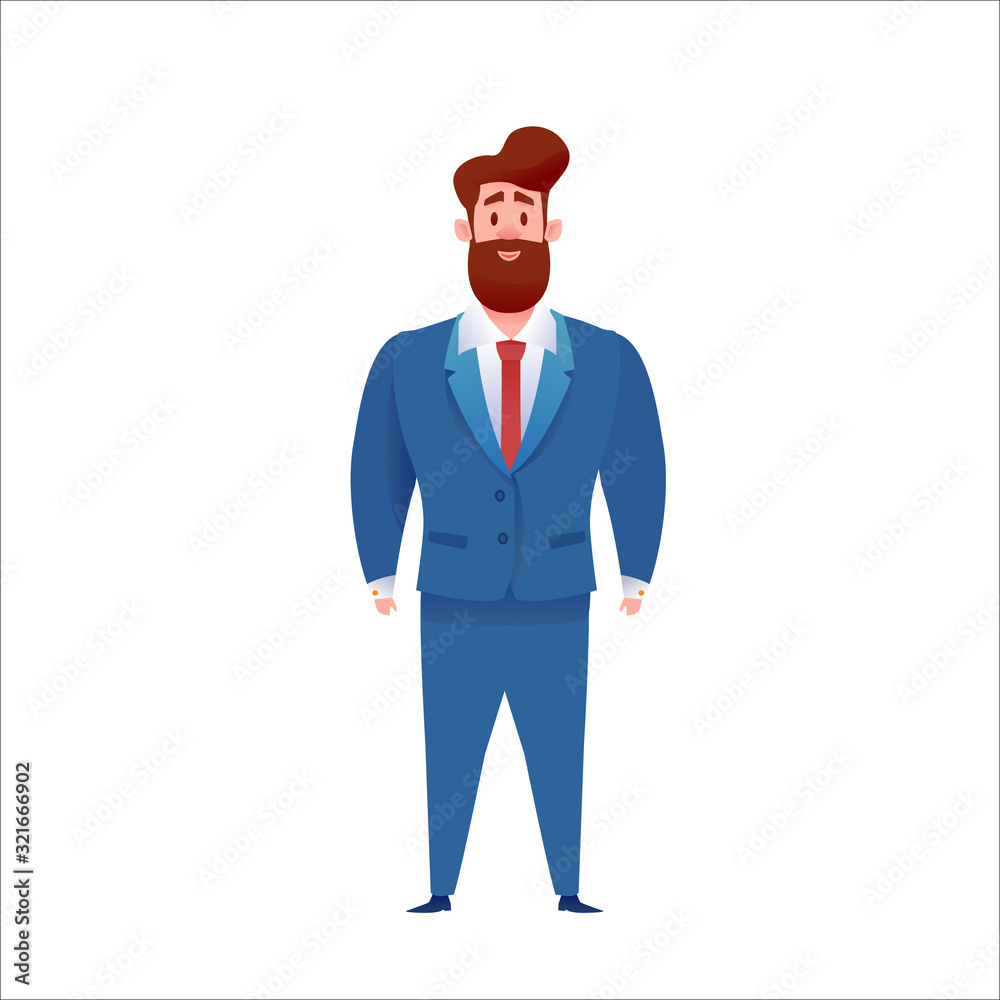 Vector business man in suit standing smiling Vector business man in suit standing smiling