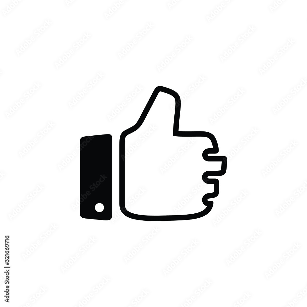 thumb up like hand symbol on white background thumb up like hand symbol on white background