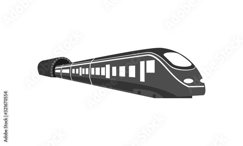 The train and tunnel simple illustration vector logo