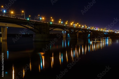 dark night bridge from Novosibirsk, Russia