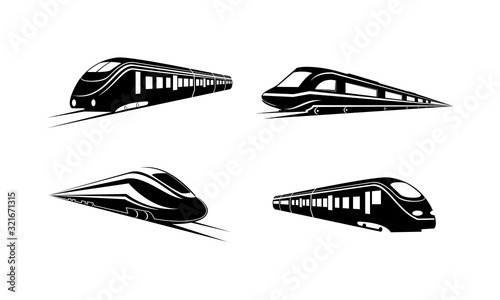 Train simple luxury set template vector logo