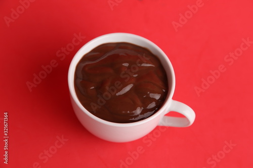 white cup of delicious chocolate