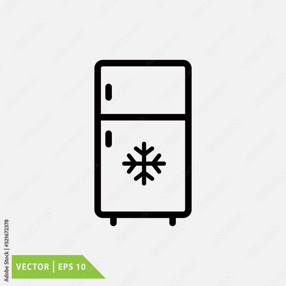 Snow refrigerator icon vector logo template