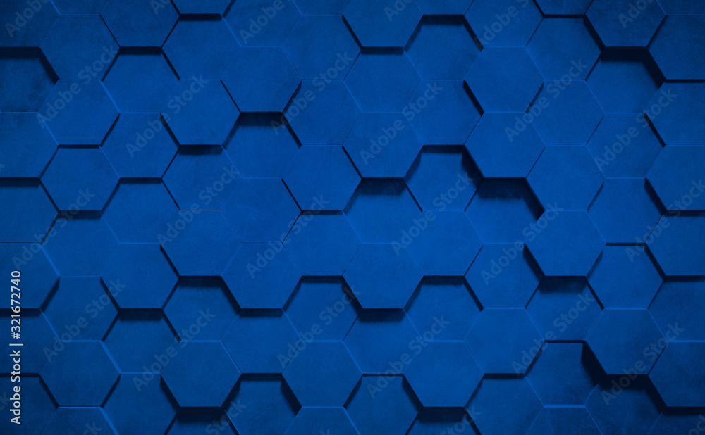 Fototapeta premium Classic blue hexagonal Background