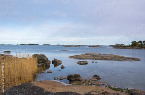 Coastal view in spring, Foglo, Aland islands, Finland photo