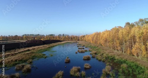 Moor - Torfabbau im Vennermoor,  30sekündiges 4K  Drohnenvideo aus der Vogelperspektive