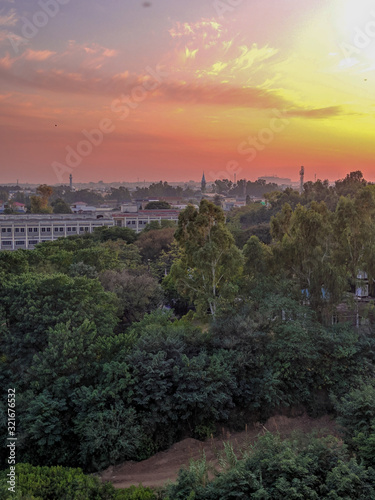 panoramic view of city from tower