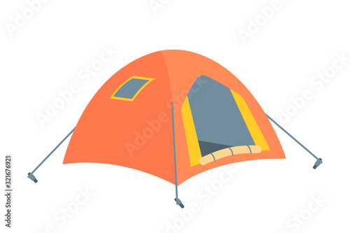 Tent for scouting travel camping isolated on white