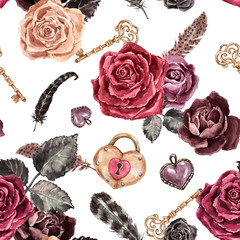 Keuken achterwand Gotisch patronen Victoriaanse gotische rozen en sleutels  © Anna Nekotangerine