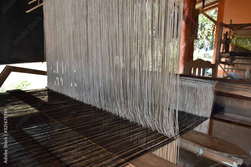 Home loom and weaving tools, Nan, Thailand.