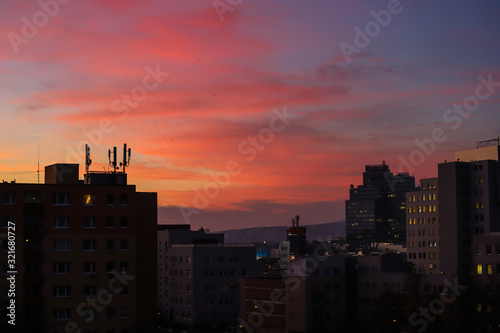 Photography Atardecer entre los altos edificios de bratislava