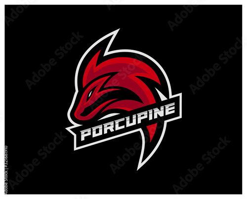 Porcupine Esport gaming mascot logo template Vector. Modern Porcupine Logo Vector