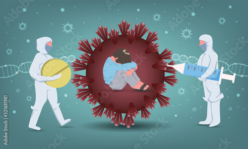  Doctors and nurses are helping to treat patients from the corona virus. The patient felt sad and hopeless.