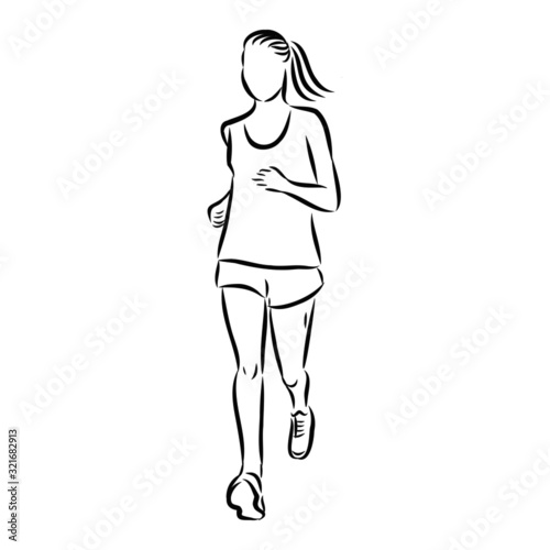silhouette of a woman Jogging 