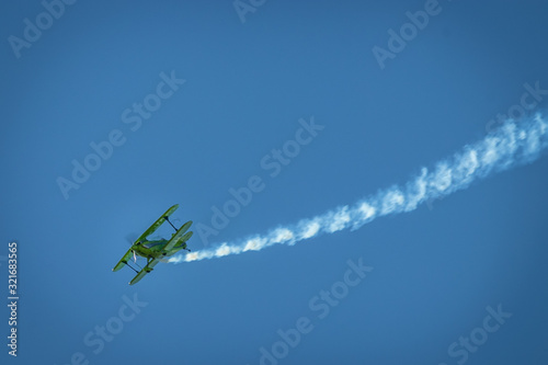 Enjoying an air show with a perfect blue sky