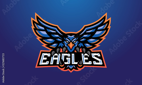 Eagles Blue Esports Mascot Logo Design-04