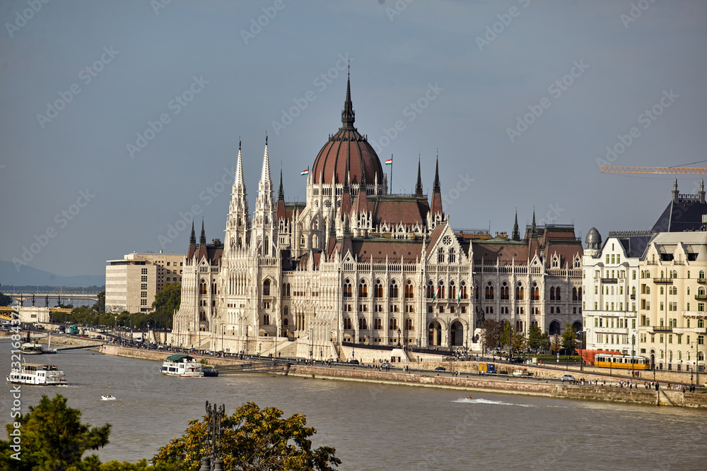 the seat of the Hungarian Parliament on the Danube in Budapest the seat of the Hungarian Parliament on the Danube in Budapest