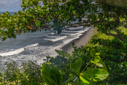 Obraz na plátně Pebble, gravel beach at Sainte Suzanne on Reunion island, France,