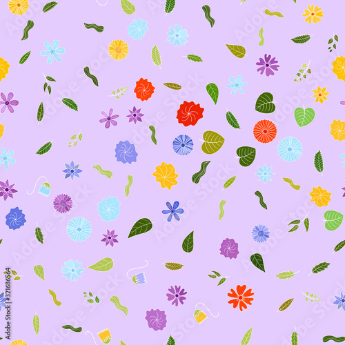 hand drawn vector floral seamless pattern
