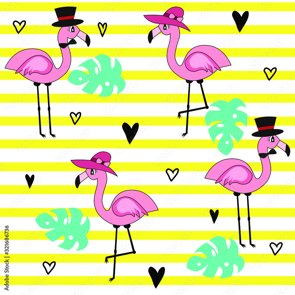 Obraz premium flamingo illustration vector