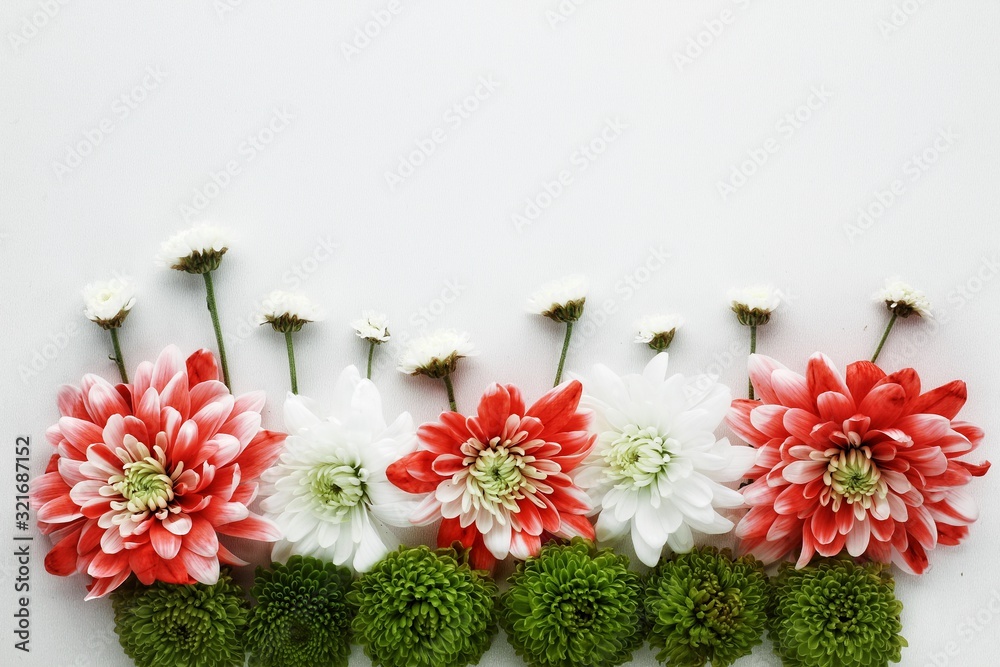 Beautiful spring flowers bouquet for greetings isolated on white, copyspace
