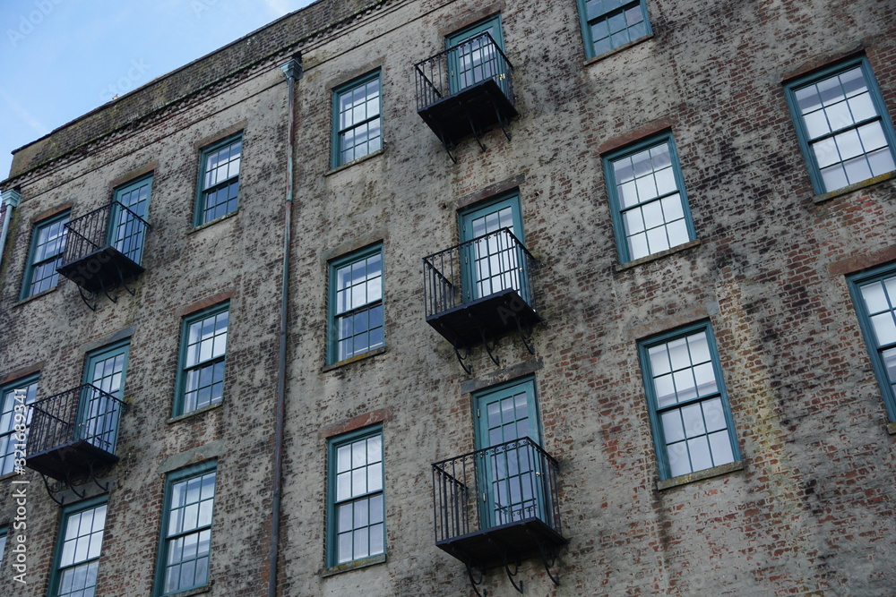 Fototapeta premium old factory building with windows