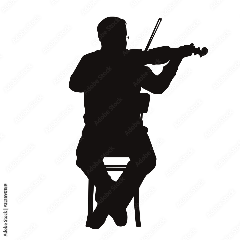 Fototapeta premium Man Playing Violin Silhouette