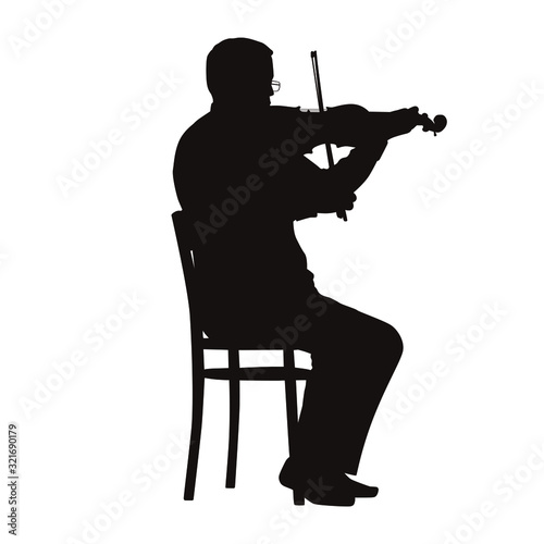 Man Playing Violin Silhouette