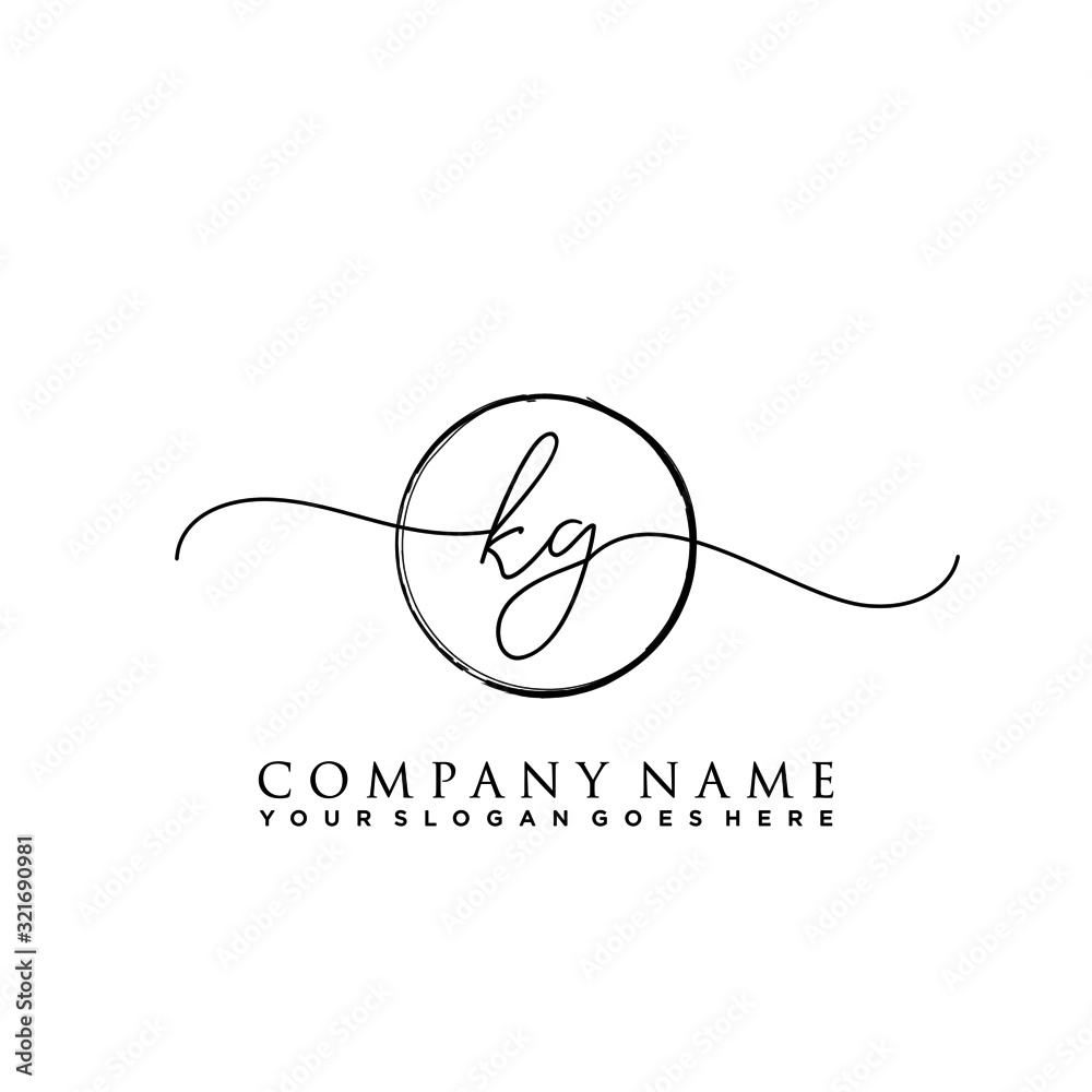 Initial letter KG Signature handwriting Logo Vector Stock Vector ...