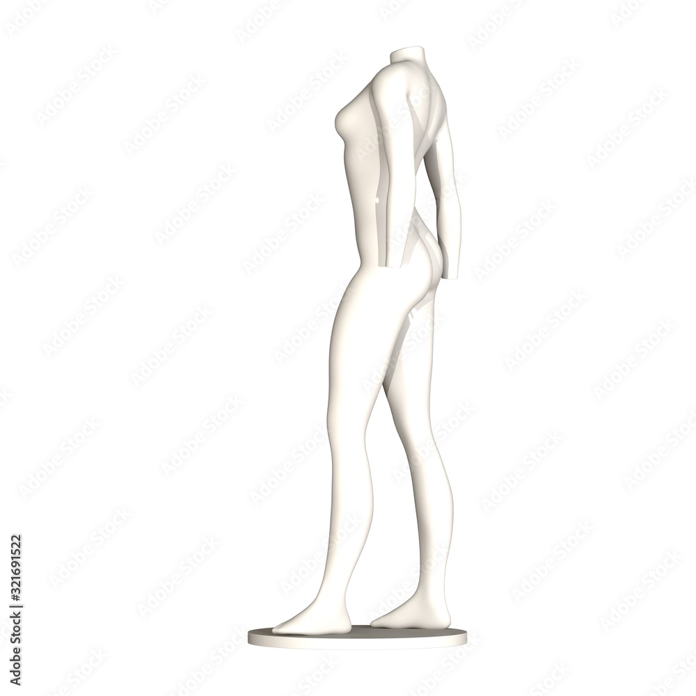 White maniken with no clothes on a white background. Isolate. White maniken with no clothes on a white background. Isolate.