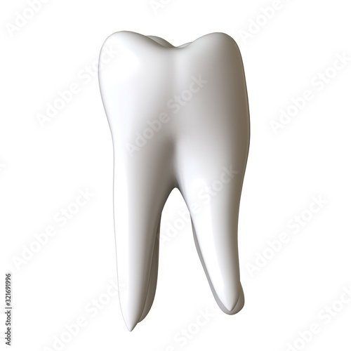A man's root tooth on a white background. Isolate.