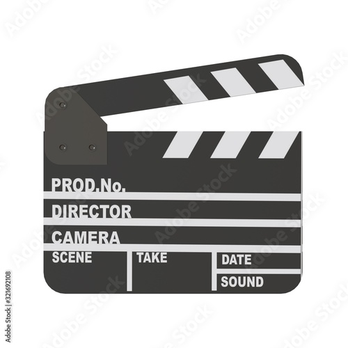 A flapper for a movie on a white background. Isolate.