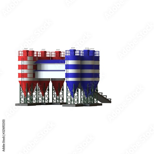 Oil storage tanks on a white background. Isolate.
