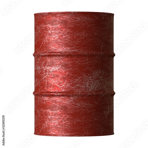 A red barrel on a white background. Isolate.