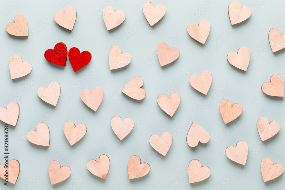 Happy Valentines day background. red hearts on white wooden background. Happy Valentines day background. red hearts on white wooden background.