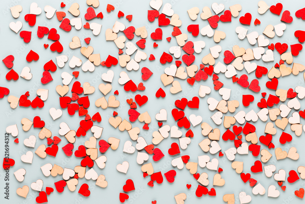 Happy Valentines day background. With small hearts on pastel background. Happy Valentines day background. With small hearts on pastel background.