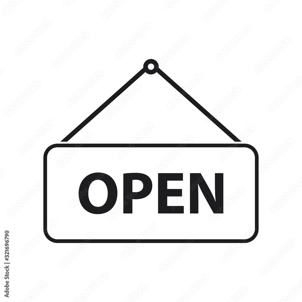 open sign icon design vector logo template EPS 10 open sign icon design vector logo template EPS 10
