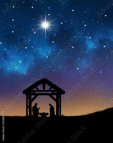Bild auf Leinwand Birth Of Jesus In Bethlem