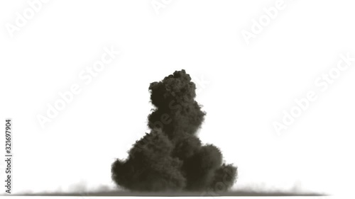 Airstrike, explosion of a guided bomb with alpha matte photo