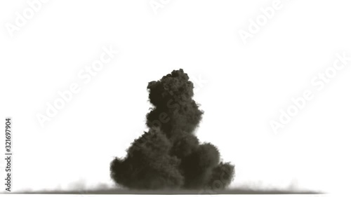 Airstrike, explosion of a guided bomb with alpha matte