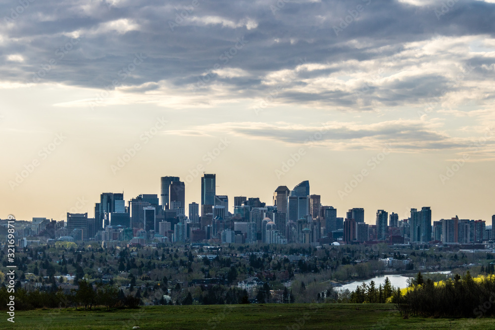 Early morning over the city from Edworthy Park. Calgary, Alberta, Canada Early morning over the city from Edworthy Park. Calgary, Alberta, Canada