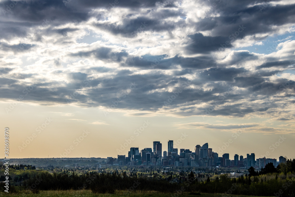 Early morning over the city from Edworthy Park. Calgary, Alberta, Canada