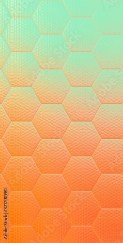 Soft pastel colored and hexagonal patterned, textured background. 3d illustration.