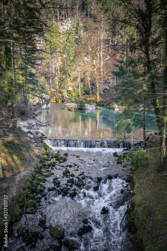 hiking by source of kamniska bistrica in wintertime  slovenia