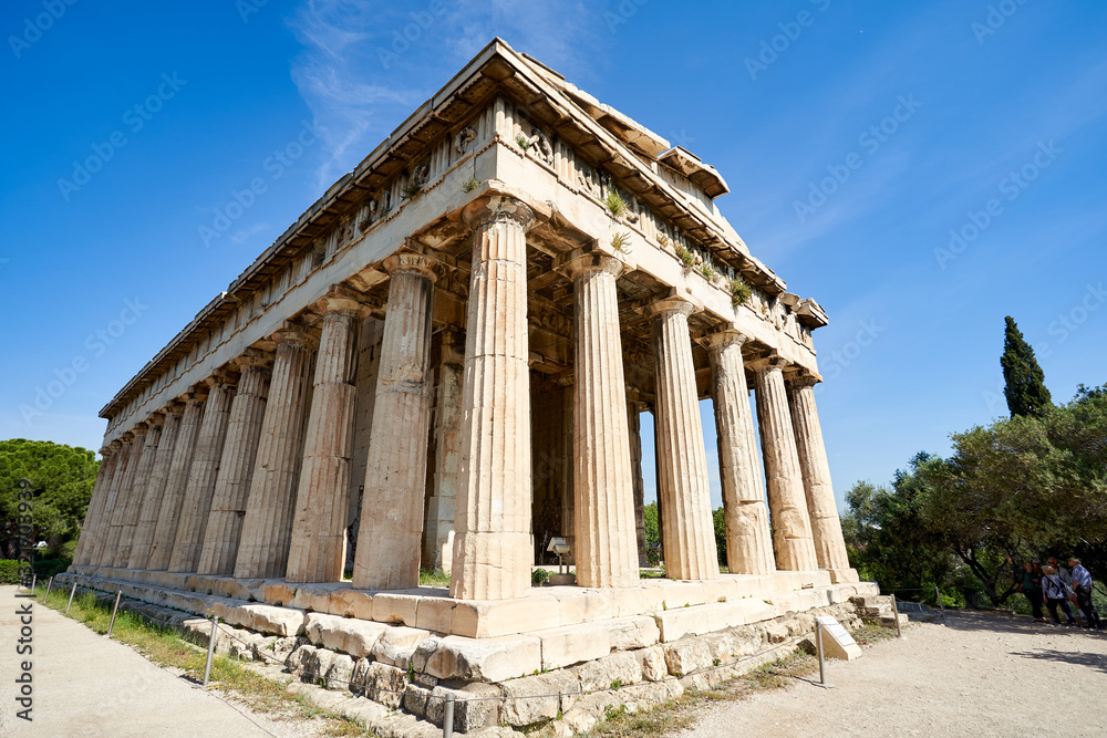 ATHENS, GREECE - 2019 May 18: ancient ruins Roman Agora in a summer day in Acropolis Greece, Athens