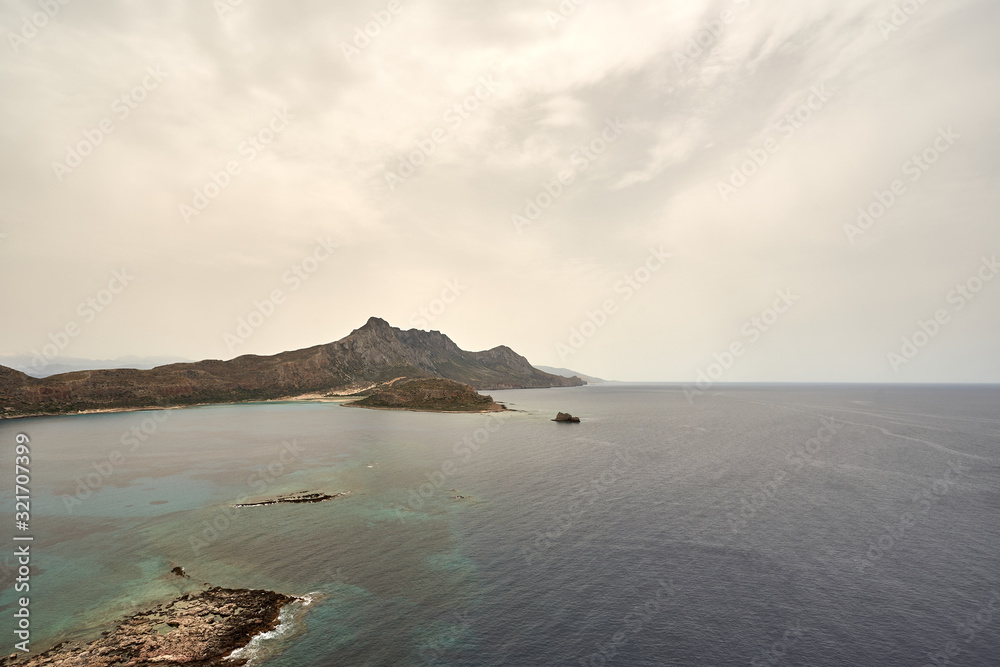 balos lagoon seen from the gramvousa island in Crete, Greece balos lagoon seen from the gramvousa island in Crete, Greece