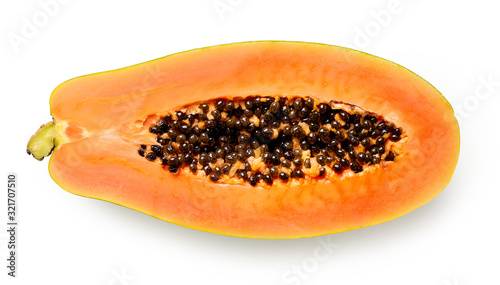 Half of ripe papaya fruit