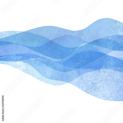 Watercolor transparent wave...