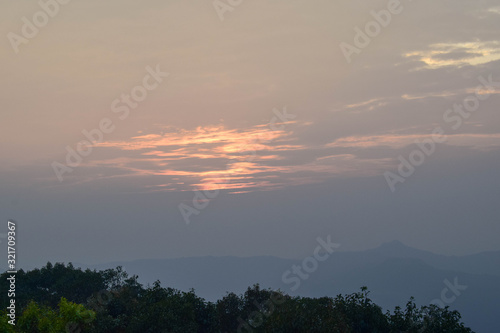 Fototapeta Naklejka Na Ścianę i Meble -  Sunset point view in mahabaleshwar