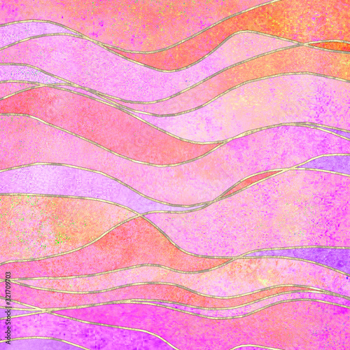 Watercolor transparent wave...